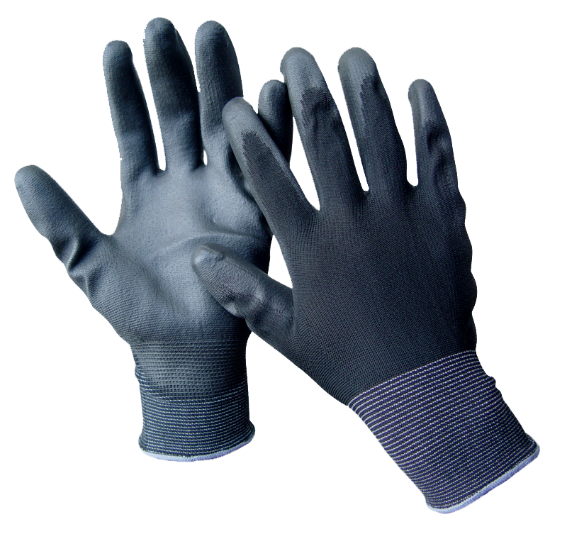 #1011BK  BLACK PU DIPPED GLOVES